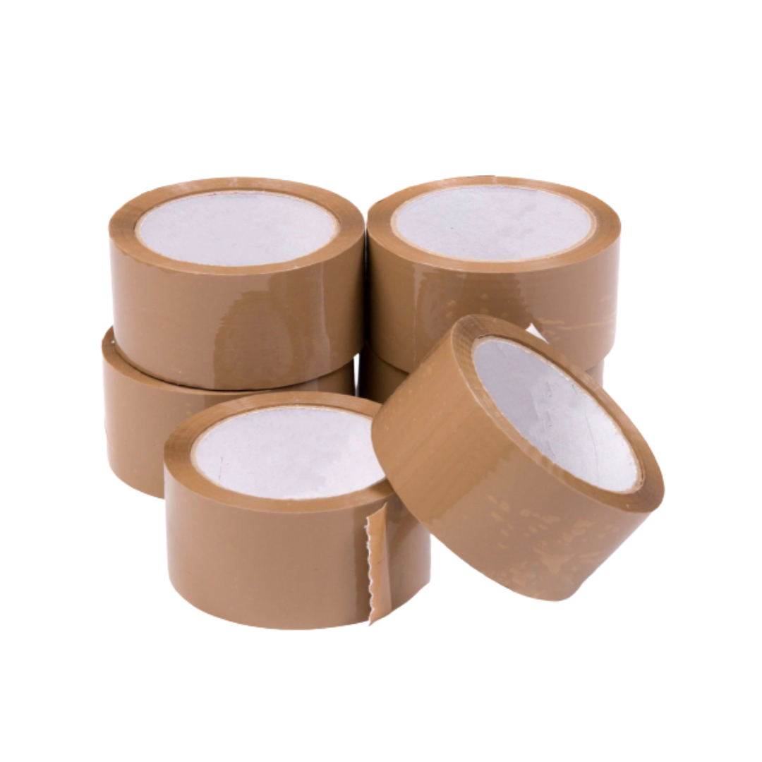 Low noise brown packing tape
